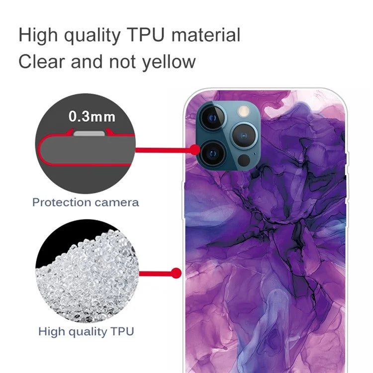For iPhone 16 Pro Max Case Abstract Marble Pattern Printing TPU Phone Cover