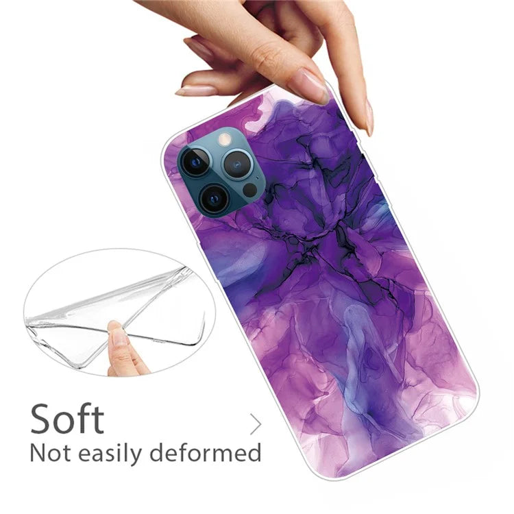 For iPhone 16 Pro Max Case Abstract Marble Pattern Printing TPU Phone Cover