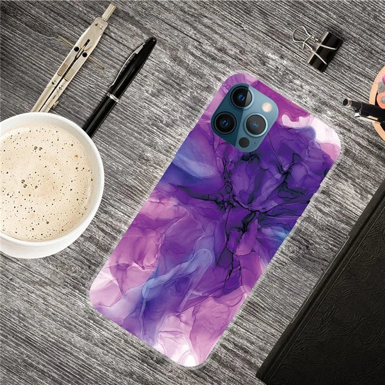For iPhone 16 Pro Max Case Abstract Marble Pattern Printing TPU Phone Cover
