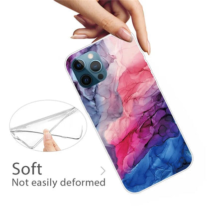 For iPhone 16 Pro Max Case Abstract Marble Pattern Printing TPU Phone Cover