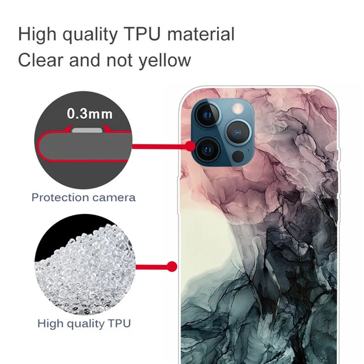 For iPhone 16 Pro Max Case Abstract Marble Pattern Printing TPU Phone Cover