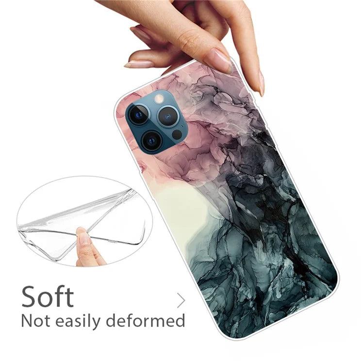 For iPhone 16 Pro Max Case Abstract Marble Pattern Printing TPU Phone Cover