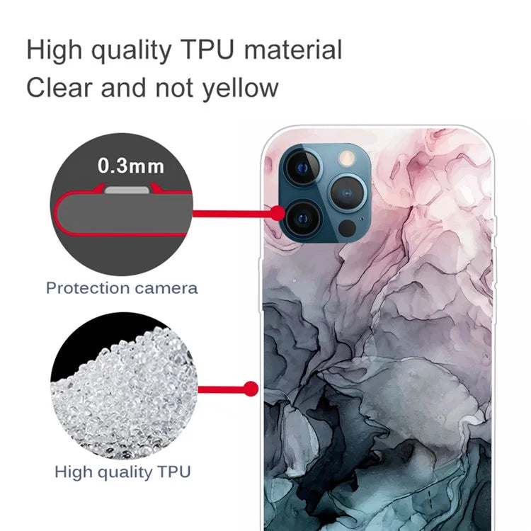 For iPhone 16 Pro Max Case Abstract Marble Pattern Printing TPU Phone Cover