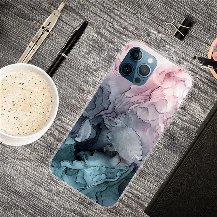 For iPhone 16 Pro Max Case Abstract Marble Pattern Printing TPU Phone Cover