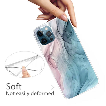 For iPhone 16 Pro Max Case Abstract Marble Pattern Printing TPU Phone Cover