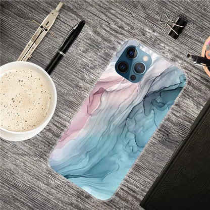 For iPhone 16 Pro Max Case Abstract Marble Pattern Printing TPU Phone Cover