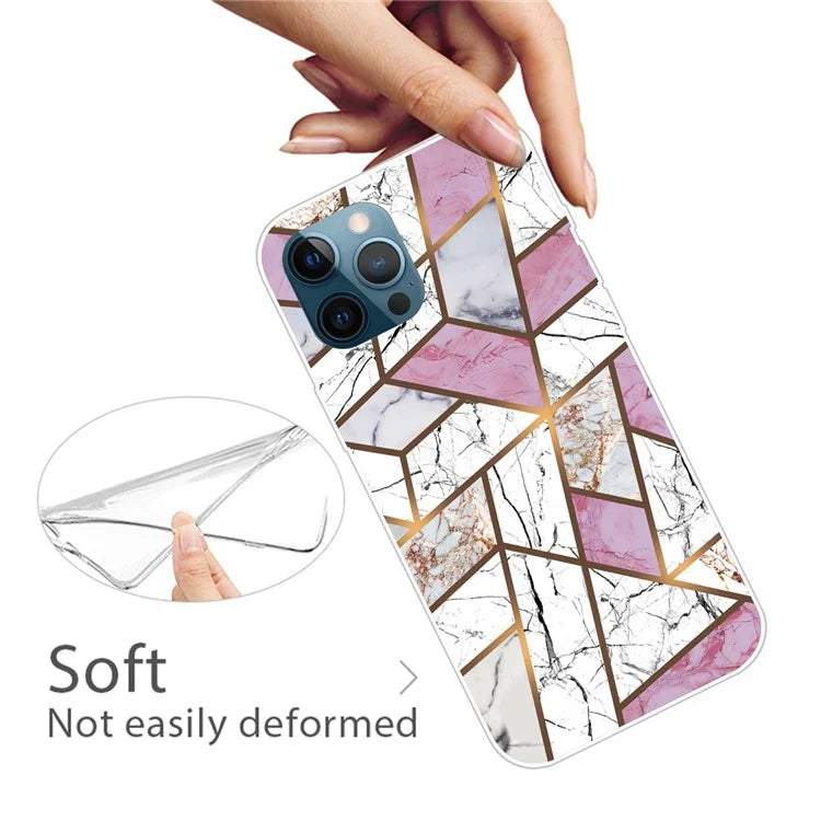 For iPhone 16 Pro Max Case Abstract Marble Pattern Printing TPU Phone Cover