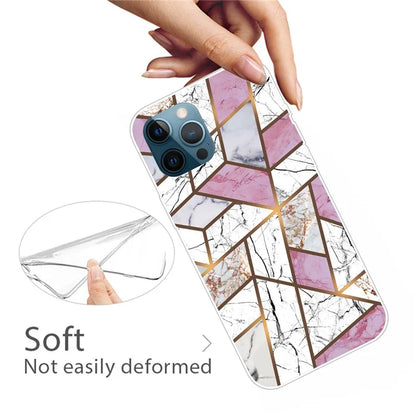 For iPhone 16 Pro Max Case Abstract Marble Pattern Printing TPU Phone Cover