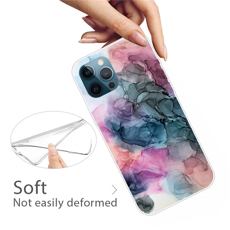 For iPhone 16 Pro Max Case Abstract Marble Pattern Printing TPU Phone Cover