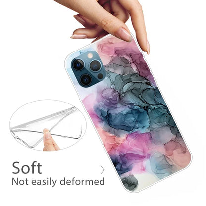 For iPhone 16 Pro Max Case Abstract Marble Pattern Printing TPU Phone Cover