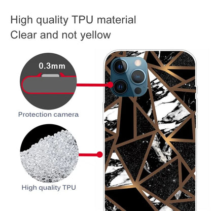 For iPhone 16 Pro Max Case Abstract Marble Pattern Printing TPU Phone Cover