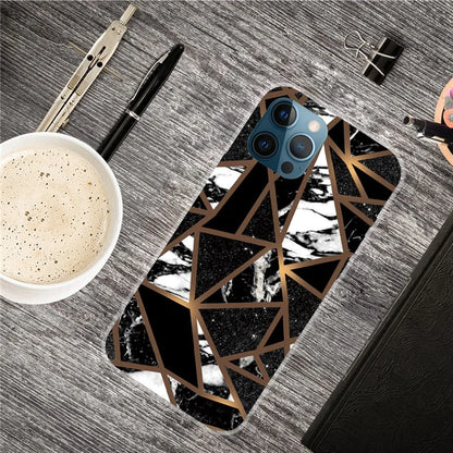 For iPhone 16 Pro Max Case Abstract Marble Pattern Printing TPU Phone Cover