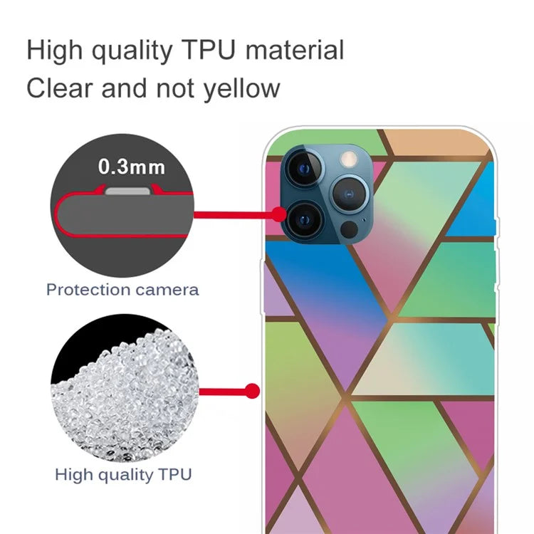 For iPhone 16 Pro Max Case Abstract Marble Pattern Printing TPU Phone Cover