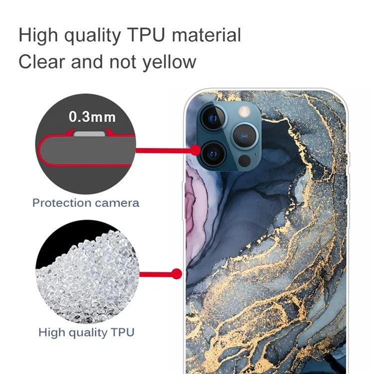 For iPhone 16 Pro Max Case Abstract Marble Pattern Printing TPU Phone Cover