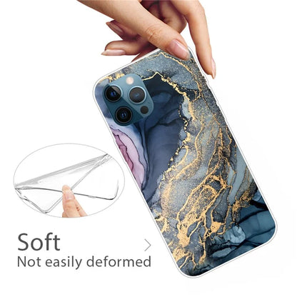 For iPhone 16 Pro Max Case Abstract Marble Pattern Printing TPU Phone Cover