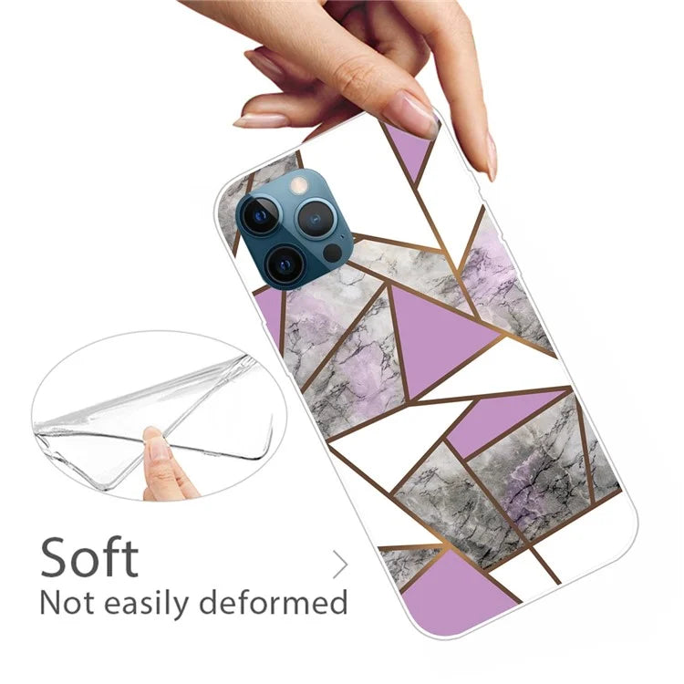 For iPhone 16 Pro Max Case Abstract Marble Pattern Printing TPU Phone Cover