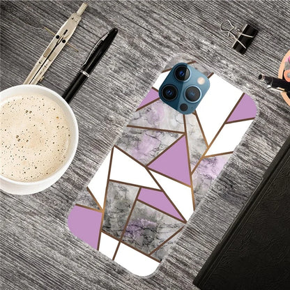 For iPhone 16 Pro Max Case Abstract Marble Pattern Printing TPU Phone Cover