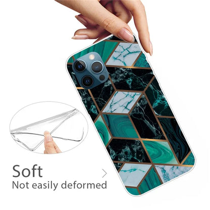 For iPhone 16 Pro Max Case Abstract Marble Pattern Printing TPU Phone Cover