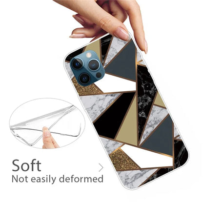 For iPhone 16 Pro Max Case Abstract Marble Pattern Printing TPU Phone Cover