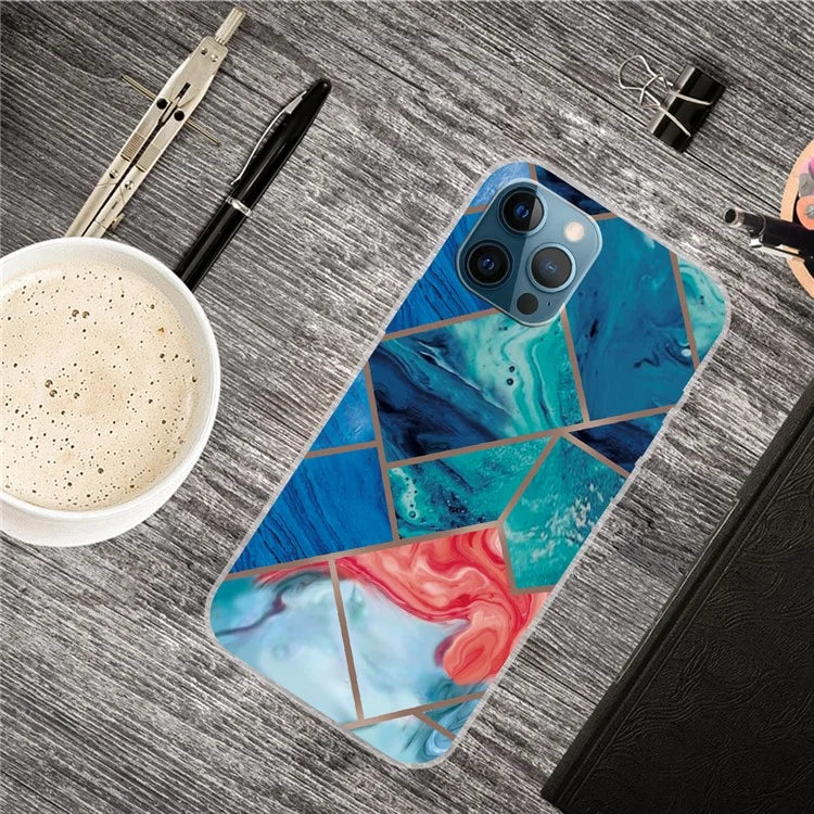 For iPhone 16 Pro Max Case Abstract Marble Pattern Printing TPU Phone Cover