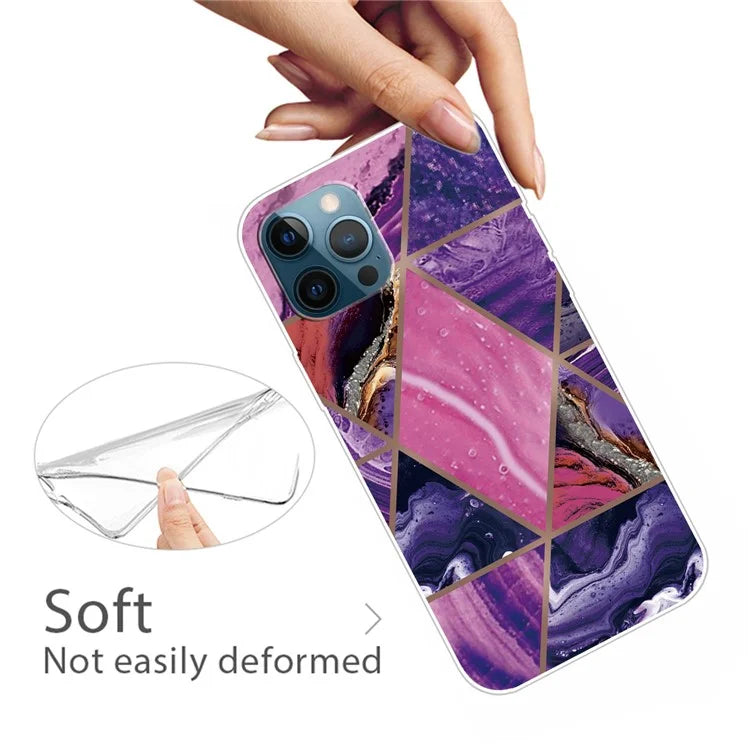 For iPhone 16 Pro Max Case Abstract Marble Pattern Printing TPU Phone Cover