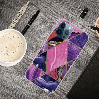 For iPhone 16 Pro Max Case Abstract Marble Pattern Printing TPU Phone Cover