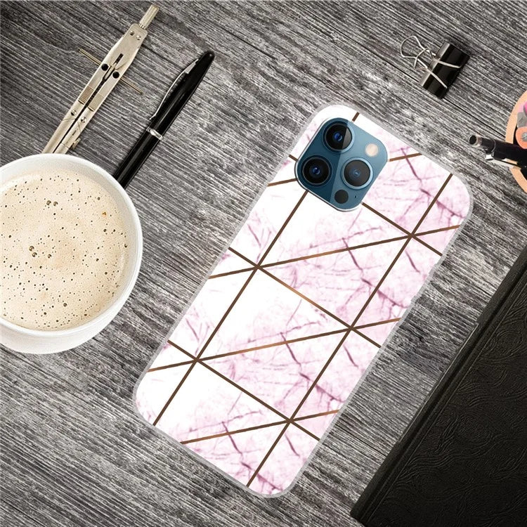 For iPhone 16 Pro Max Case Abstract Marble Pattern Printing TPU Phone Cover