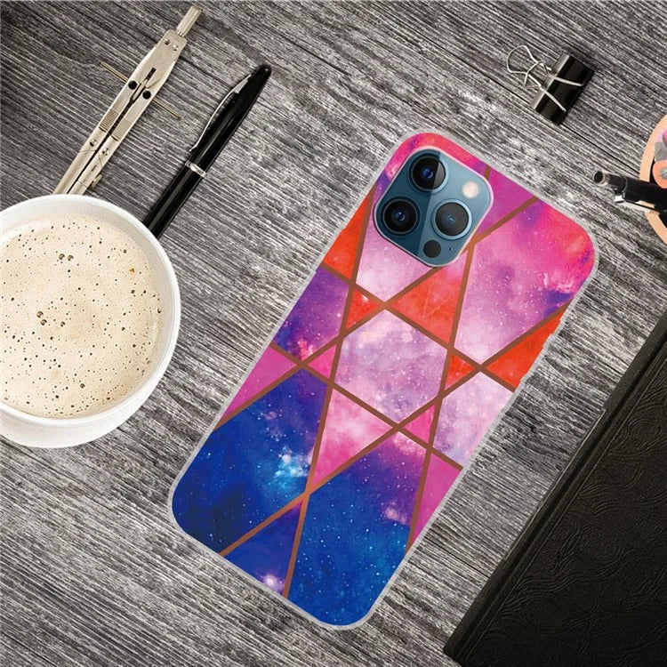 For iPhone 16 Pro Max Case Abstract Marble Pattern Printing TPU Phone Cover