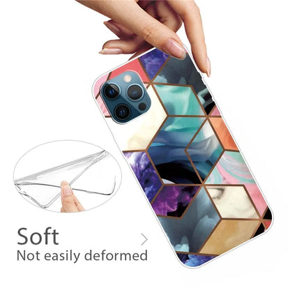 For iPhone 16 Pro Max Case Abstract Marble Pattern Printing TPU Phone Cover