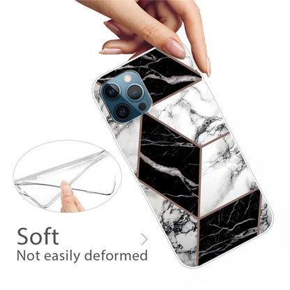 For iPhone 16 Pro Max Case Abstract Marble Pattern Printing TPU Phone Cover