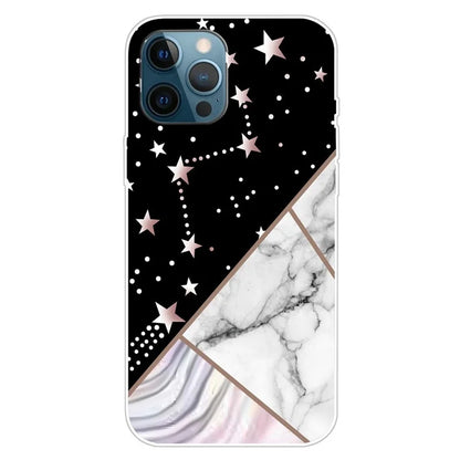 For iPhone 16 Pro Max Case Abstract Marble Pattern Printing TPU Phone Cover