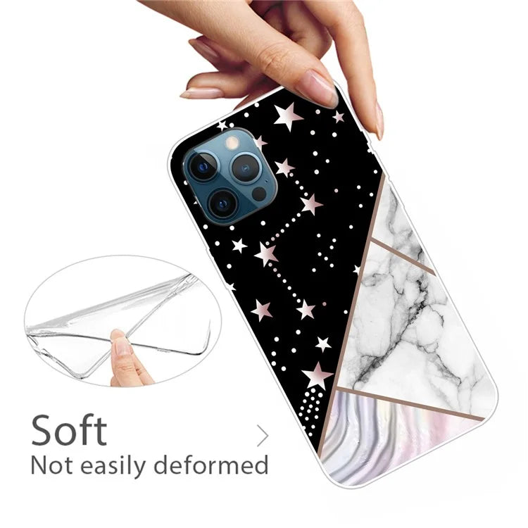 For iPhone 16 Pro Max Case Abstract Marble Pattern Printing TPU Phone Cover