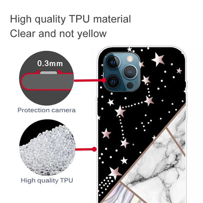 For iPhone 16 Pro Max Case Abstract Marble Pattern Printing TPU Phone Cover