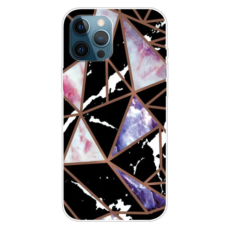 For iPhone 16 Pro Max Case Abstract Marble Pattern Printing TPU Phone Cover