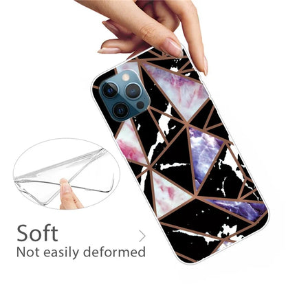 For iPhone 16 Pro Max Case Abstract Marble Pattern Printing TPU Phone Cover