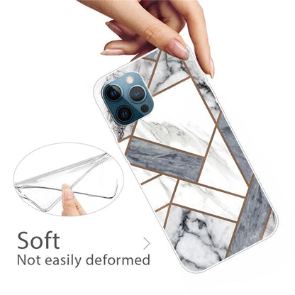 For iPhone 16 Pro Max Case Abstract Marble Pattern Printing TPU Phone Cover