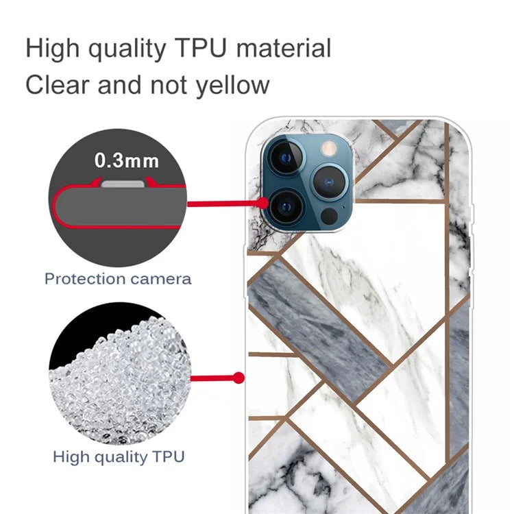 For iPhone 16 Pro Max Case Abstract Marble Pattern Printing TPU Phone Cover