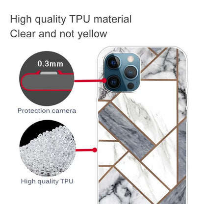 For iPhone 16 Pro Max Case Abstract Marble Pattern Printing TPU Phone Cover
