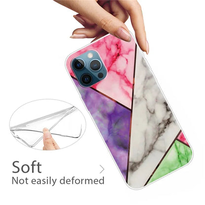 For iPhone 16 Pro Max Case Abstract Marble Pattern Printing TPU Phone Cover