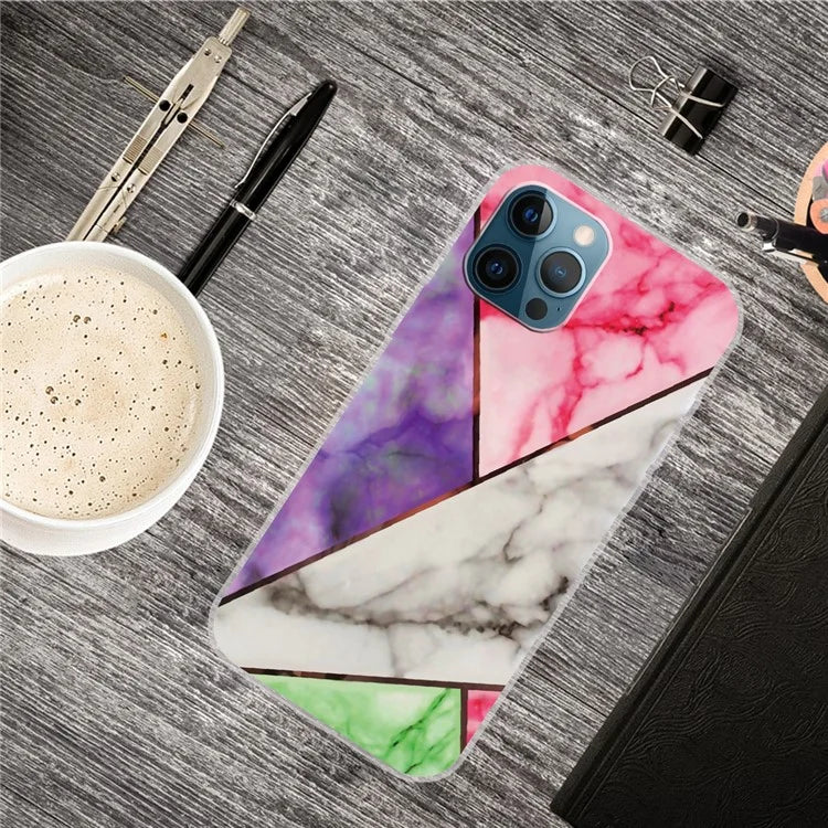 For iPhone 16 Pro Max Case Abstract Marble Pattern Printing TPU Phone Cover