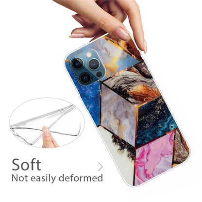 For iPhone 16 Pro Max Case Abstract Marble Pattern Printing TPU Phone Cover