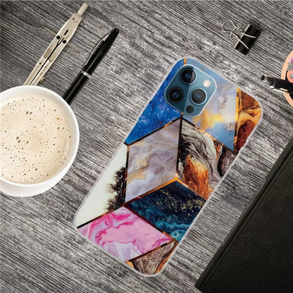 For iPhone 16 Pro Max Case Abstract Marble Pattern Printing TPU Phone Cover