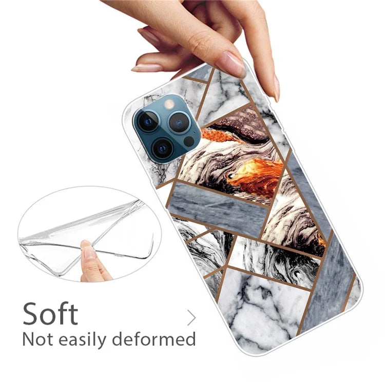 For iPhone 16 Pro Max Case Abstract Marble Pattern Printing TPU Phone Cover