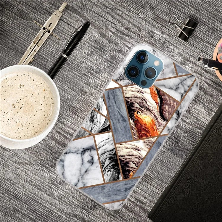 For iPhone 16 Pro Max Case Abstract Marble Pattern Printing TPU Phone Cover
