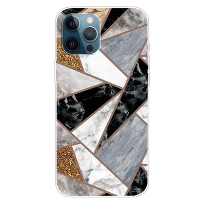 For iPhone 16 Pro Max Case Abstract Marble Pattern Printing TPU Phone Cover