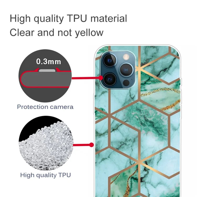 For iPhone 16 Pro Max Case Abstract Marble Pattern Printing TPU Phone Cover