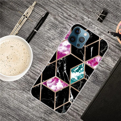For iPhone 16 Pro Max Case Abstract Marble Pattern Printing TPU Phone Cover