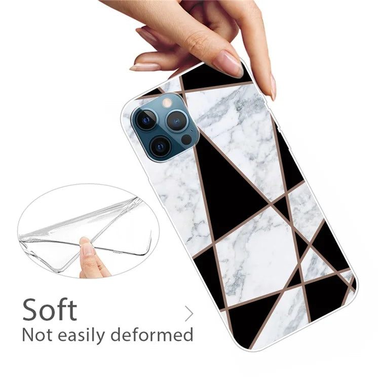 For iPhone 16 Pro Max Case Abstract Marble Pattern Printing TPU Phone Cover