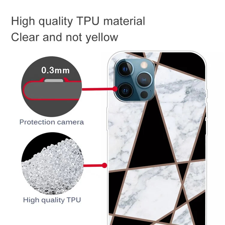 For iPhone 16 Pro Max Case Abstract Marble Pattern Printing TPU Phone Cover