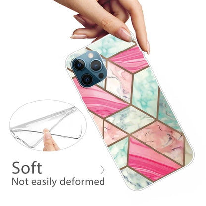 For iPhone 16 Pro Max Case Abstract Marble Pattern Printing TPU Phone Cover